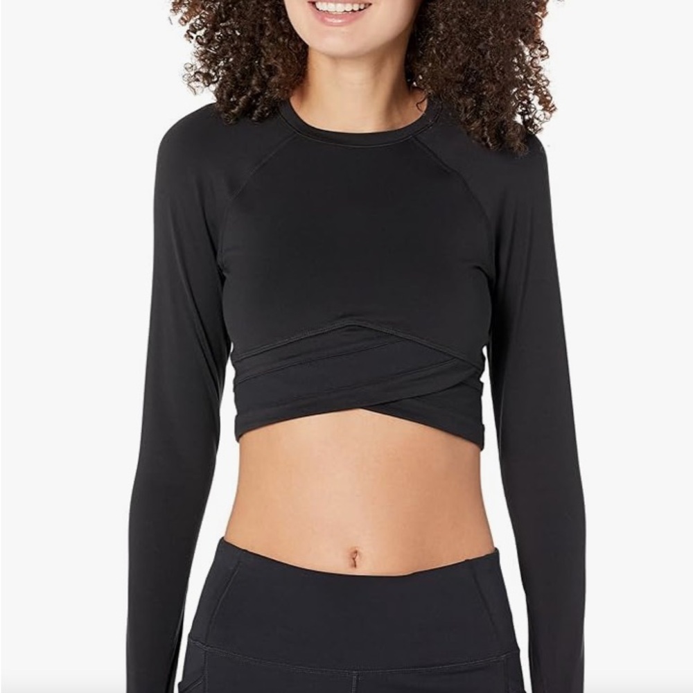 Sweaty Betty All day Wrap Waist Long Sleeve Top Women's Black
